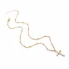 Мода - золотая цепная цепь крест кулон ожерелье маленький золотой крест желтый ожерелья хип-хоп ювелирные изделия для мужчин женщин подарки дешевый рождественский подарок