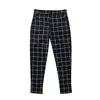 Men's Pants 2021 Male Fashion Casual Checked Trousers Men Fall Plaid High Waist Skinny Jogger Long