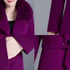 Autumn Winter Woolen Coat Women New 2019 Fashion Elegant Solid color Large size Woolen Jacket Women Fur collar Long Coat S451