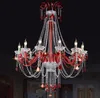 Chandeliers European LED crystal chandelier villa deco glass living room hanging lights Hotel Blue pendant luminaire bedroom suspended lamp LL