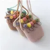 Baby Kids Korean Purses Cute Fashion Baby Girls Mini Princess Purses DIY Woven Straw Handbag For Baby Cute Flowers Accessories Candy Bags