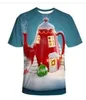 ファッションクリスマスTシャツ3D TシャツメンズレディースTシャツアニメ半袖ティーOネックトップス漫画Tシャツ125