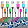 1 M / 2 M / 3 M 3ft 6ft 10ft Mikro USB Tip-C Telefon Kablosu Veri Sync Kablo Örgülü Kordon Hızlı Şarj Şarj Kablosu Hattı Evrensel Akıllı Telefon Kabloları