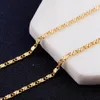 Kasanier 10st gratis frakt guld och silver klavikulär halsband stämpel mode kvinnor 2mm bredd figaro halsband garanti lång smycken gåva