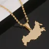 Stainless Steel Gold Plated Russia Map Pendant Necklaces The Russian Federation Charm Jewelry