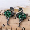 Fashion-Flamingo Earrings For Women Cubic Zirconia 925 Silver Stud Earings Rings Lady Bird Earring Jewelry