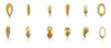 DHL Hot New Gold Metal Mixed Design Hollow Studs Nail Rivets Stjärnor Bells Jul Snowflake Manicure 3D Nail Art Decoration