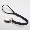 Baby PU Braided Pacifier Clips Chain Rope 26cm Hot selling Fashion Maternity supplies Grey black white EEA317