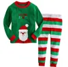 Baby Christmas Theme Suit 27 Designs Boys Cartoon Santa Claus Striped Casual Outfits Kids Designer Clothes Girls Cotton Printed Sets RRA2221