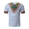 Zuzk T-shirts Men Summer Casual African Print V Neck Loplover Short Sleeve T-Shirt Top Blouse Camiseta