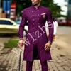 Популярные двубортный Groomsmen мандарин отворотом Groom Tuxedos Мужские костюмы венчания / Prom Best Man Blazer (куртка + Pantst) Y76