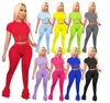 S-XXL Women Flare Pants Sexy Mesh Two Piece Outfits New Style Women Tight Trousers 2 Pieces Pleated Long Pants Sets