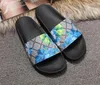 2020 new Designer Rubber slide fashion sandal Floral brocade men slipper Gear bottoms Flip Flops women striped Beach causal slippe eur36-41