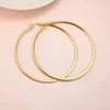 Hammered Large Hoops Earrings Thin Dainty Simple Classic Plain Hoops Stainles Steel Silver Rose Gold Tone Party Club Jewelry