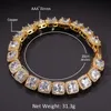 Męskie hip hop złoto bransoletki symulowane bransoletki diamentowe biżuteria moda mrożona z bransoletka łańcucha diamentowa