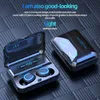 Märke Blue-Tooth Earphones TWS Sport Wireless Headset Stereo Hörlurar med Power Bank Laddning Box LED Display för mobiltelefon