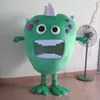 2018 Vente chaude grande bouche germes verts bactéries monstre costume de mascotte pour adultes à vendre