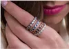 Eternity Wedding Band Ring 100% Real 925 Sterling Silver Diamond Promise Engagement Ring för Kvinnor Bröllop Finger Smycken