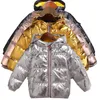 2018 Çocuklar için Kış Ceketi Kız Gümüş Altın Erkek Gündelik Kapşonlu Ceket Bebek Giyim Out Giyim Çocuk Parka Ceket Snowsuit5940480