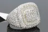 Solitaire Ring Hot Selling New 18 K Gold Full Diamond Mens Ring Europeu e American Color Micro Inlay Feminino Anel Feminino Tamanho 612