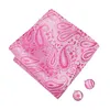 Snabb leverans silke slips set rosa solid färg jacquard vävt silke slips standard grossist mode bröllopsklänning hög kvalitet LH-0702