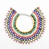 아프리카 부족 새로운 패션 초커 목걸이 다채로운 아크릴 구슬 보헤미안 수지 구슬 Tassels 패션 초커 목걸이 펜던트