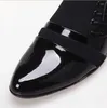 Hot Sale-POpular new flank lace-up black pu Adhesive leather men's Dress shoes business Pleated casual shoes groom wedding shoes