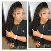 Billiga Gorgeous Long High Crochet Braid Weave Ponytail Clip In 100 Human Hair Water Wave Drawstring Ponytail Curly Black Women 120g