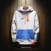 2019 가을 남자의 재킷 플러스 사이즈 5XL 느슨한 Colorblock 후드 봄버 재킷 야구 유니폼 윈드 스트리트 코트