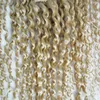 100g Indian Afro Kinky Curly Weave Remy Hair Clip In Human Hair Extensions 8pcs / Lot 613 Blek blond Blond Obehandlad Färg Curly Hair