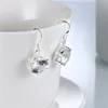 Boucles d'oreilles en argent sterling plaqué zircon à six mâchoires DASE172 taille 3.2CM * 1.2CM; boucles d'oreilles en argent 925 pour femmes