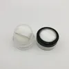 5G 10 ml Plástico vacío Maquillaje transparente Frasco de hojaldre Crema cosmética Polvo facial Colorete Base Contenedor Macetas con tamiz Puff Tapa con borde negro