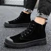 Venda quente-homens altos botas de trabalho ao ar livre botas de outono sapatos de bota de couro masculino preto sapatos casuais confortáveis