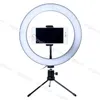 Vanity Lights Ringlampa 26cm Dimmerbar 3000-5000K Aluminiumlegering med bordstativ för Selfie Makeup Video Live Studio DHL