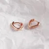 100% solid 925 Sterling Silver Heart Shape Hoop örhängen Kvinnor Rose Gold Plated Small Earring Brinco Fine Jewelry YME461