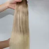 # 8 60 Extensiones de cabello humano Balayage Ombre Cabello castaño medio Ombre # 613 # 60 Rubio claro con reflejos 100gram251c