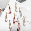 Gros-concepteur exagéré spécial unique vintage double cool trombone broche diamant strass cristal boucles d'oreilles pour femmes filles