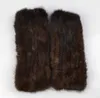 Korean version of new mink woolen gloves female gloves halffinger mediumlength leather with wrist bracers5709352