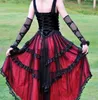 Винтажные готические выпускные платья девушки с низким красным и черным кружевным сатинированными ремнями короткие спереди коктейль -платья с коротки