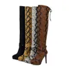 Plus Size 32 33 do 42 do 46 Sexy Snake Grain Stiletto Heel Platform Over The Knee Udo High Boot wyposażone są w pudełko