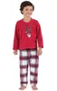 Boże Narodzenie Rodzina Pajama Zestaw Święta Śpiąca Rodzinna odzież nocna Santa Claus Topy Plaids Pants7527385