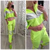 Europe and the united states hot new womens designer personality color mosaic casual suit twopiece