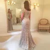 Elegante Champagner-Mutter der Braut-Kleider, kurze Ärmel, Spitze, lange formelle Abendkleider, Hochzeits-Party-Gäste-Kleider