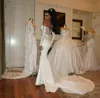 2020 حورية البحر فساتين الزفاف الحبيب الرباط يزين انفصال طويل الأكمام فستان الزفاف الساتان مخصص vestidos دي نوفيا