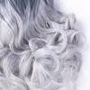 جديد إمرأة رمادي قصير الطبيعية مجعد متموجة الباروكة الشعر الاصطناعية تأثيري الباروكات الكامل