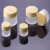 5g 10g 15g 30g 50g 100g Esvaziar Jar geada de creme com madeira Garrafa Tampas Cap vidro caixa Jar Cosmetic Container F409