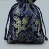 Cute Chinese Style Haft Dragon Studka Biżuteria Opakowanie Torba Sznurek Wedding Party Urodziny Uchwyty