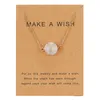 8 colors Luxury Druzy Necklace For Women Round Natural stone pendant Gold Chains Fashion Make a Wish Card Jewelry Gift