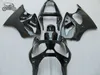 Full Set Motorcycle Fairings Kit för Kawasaki Ninja 2000 2001 2002 ZX6R 00 01 02 ZX636 ZX 6R Svart eftermarknad Body Fairing Parts