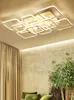 Luzes de teto Controle Remoto Acrílico Dimmable Modern Square Chandelier Decoração Indoor Decoração de Casa Moda Levado Lâmpadas Pingente Lâmpada